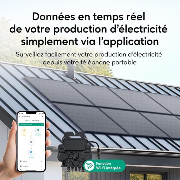 Zendure Panneau solaire Bi-facial/Bi-verre 1118W, avec APsystems EZ1 Micro onduleur, Convient pour Zendure SolarFlow Hyper Hub, IP68, Applicable pour Les toits, balcons, etc – Image 3