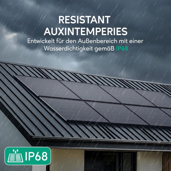 Zendure Panneau solaire Bi-facial/Bi-verre 1118W, avec APsystems EZ1 Micro onduleur, Convient pour Zendure SolarFlow Hyper Hub, IP68, Applicable pour Les toits, balcons, etc – Image 4